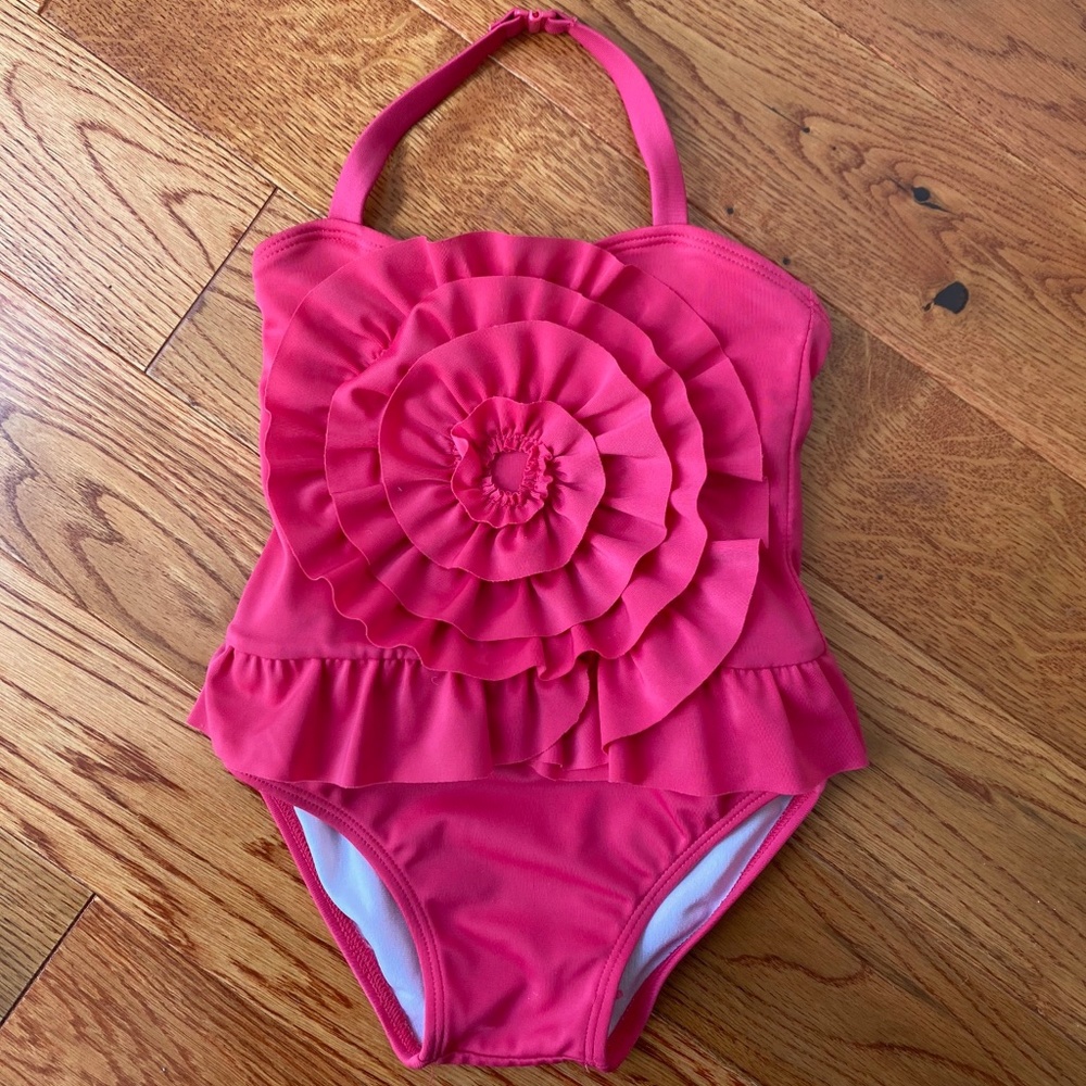 Janie & Jack Toddler Swimsuit + Flamingo Coverup